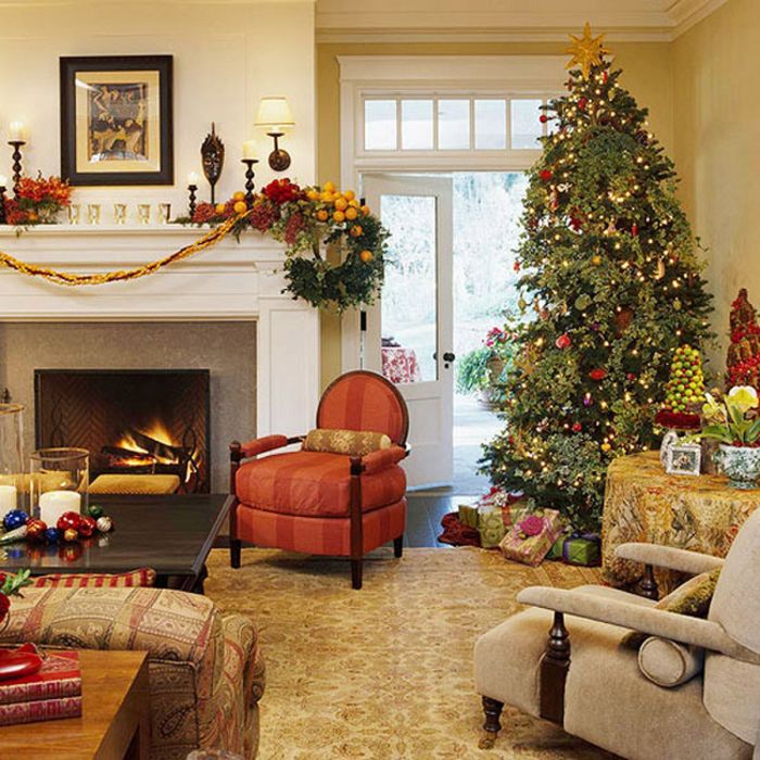 Christmas decorate living room small