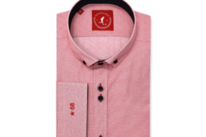 Mens red button down dress shirt