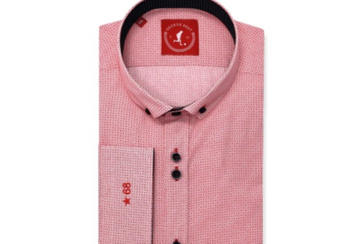 Mens Red Button Down Dress Shirt Classic Style Statement