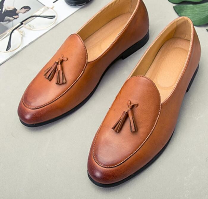 Mens brown dress shoes with tassels