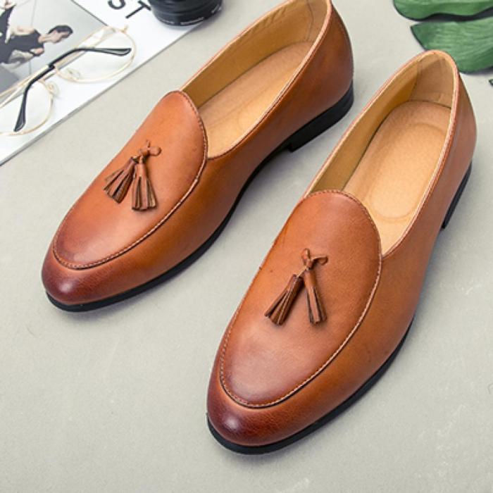 Mens brown dress shoes with tassels