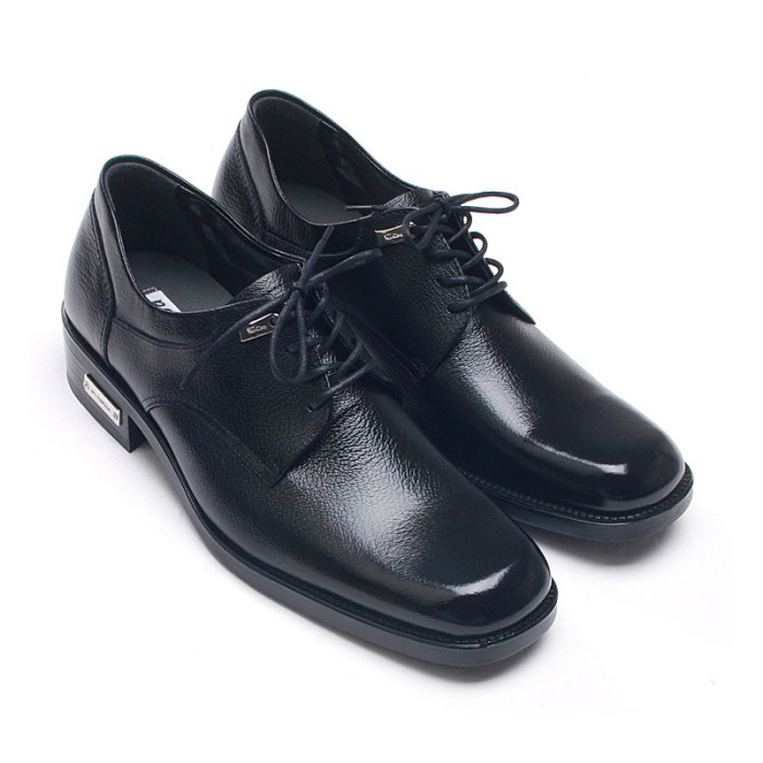 Mens shoes dress toe leather square oxfords balck sole cow rubber lace korea made us5