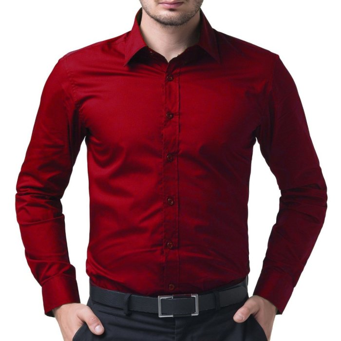 Red dress shirts for men