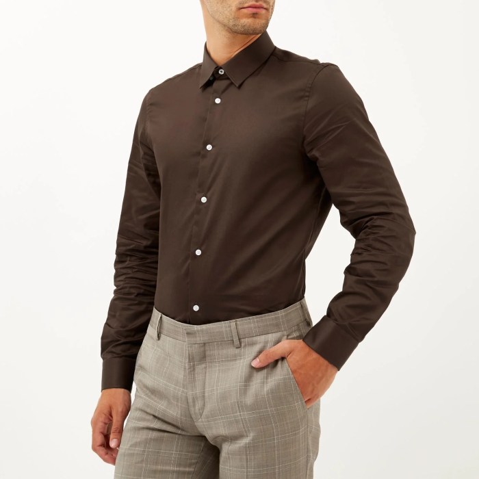 Chocolate brown dress shirt men's